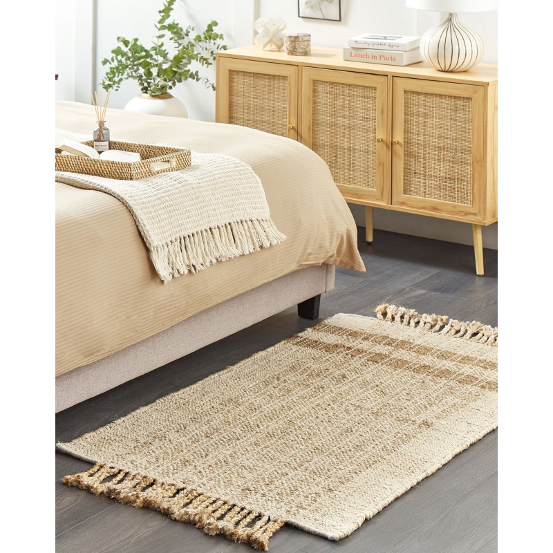 Dywan z juty 80 x 150 cm beżowy ORTAOBA Dywan z juty 80 x 150 cm beżowy ORTAOBA