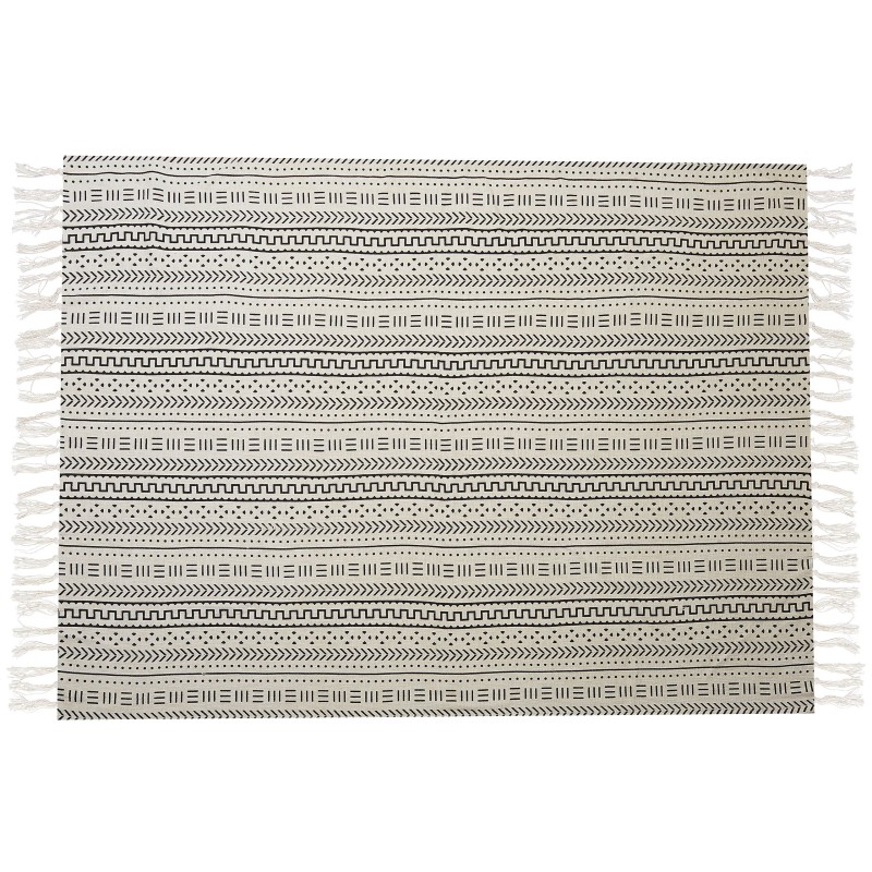 Koc PANVEL Bawełna 130 x 180 cm Biały Koc PANVEL Bawełna 130 x 180 cm Biały