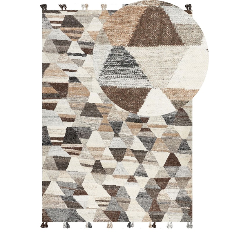 Dywan wełniany kilim 200 x 300 cm wielokolorowy ARGAVAND Dywan wełniany kilim 200 x 300 cm wielokolorowy ARGAVAND