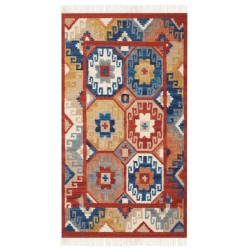 Dywan wełniany kilim 80 x 150 cm wielokolorowy LUSARAT Dywan wełniany kilim 80 x 150 cm wielokolorowy LUSARAT