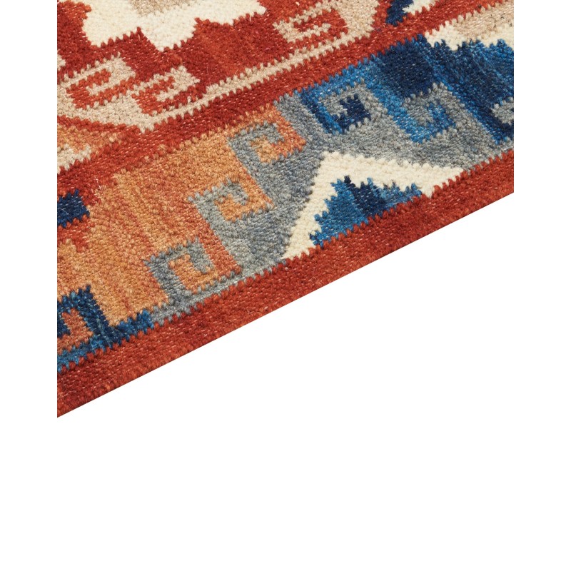 Dywan wełniany kilim 80 x 150 cm wielokolorowy LUSARAT Dywan wełniany kilim 80 x 150 cm wielokolorowy LUSARAT
