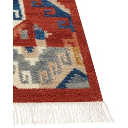 Dywan wełniany kilim 80 x 150 cm wielokolorowy LUSARAT Dywan wełniany kilim 80 x 150 cm wielokolorowy LUSARAT