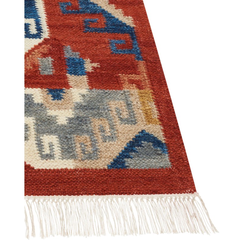 Dywan wełniany kilim 80 x 150 cm wielokolorowy LUSARAT Dywan wełniany kilim 80 x 150 cm wielokolorowy LUSARAT