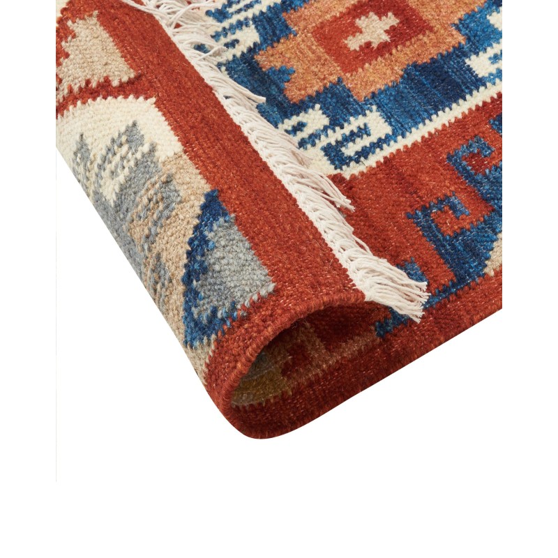 Dywan wełniany kilim 80 x 150 cm wielokolorowy LUSARAT Dywan wełniany kilim 80 x 150 cm wielokolorowy LUSARAT