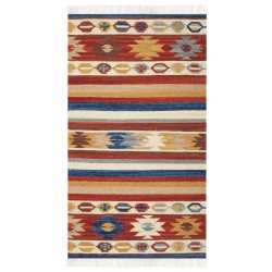 Dywan wełniany kilim 80 x 150 cm wielokolorowy JRARAT Dywan wełniany kilim 80 x 150 cm wielokolorowy JRARAT