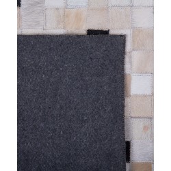 Dywan patchwork skórzany 160 x 230 cm czarno-beżowy ERFELEK Dywan patchwork skórzany 160 x 230 cm czarno-beżowy ERFELEK