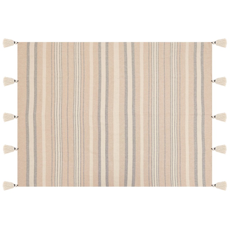 Koc YARSELI Bawełna 130 x 170 cm Beżowy Koc YARSELI Bawełna 130 x 170 cm Beżowy