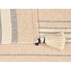 Koc YARSELI Bawełna 130 x 170 cm Beżowy Koc YARSELI Bawełna 130 x 170 cm Beżowy