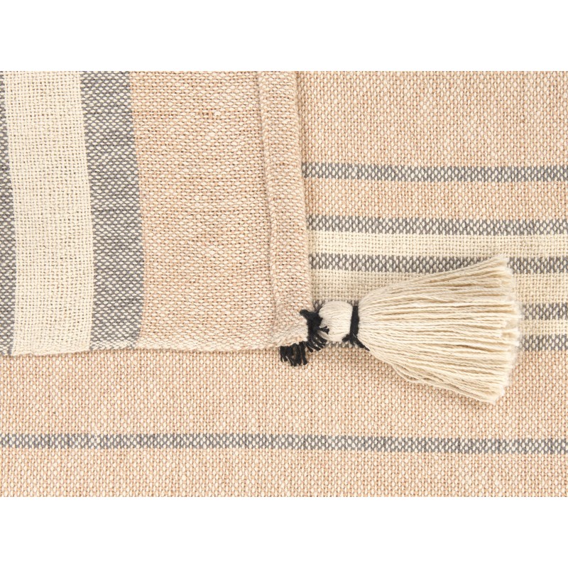 Koc YARSELI Bawełna 130 x 170 cm Beżowy Koc YARSELI Bawełna 130 x 170 cm Beżowy
