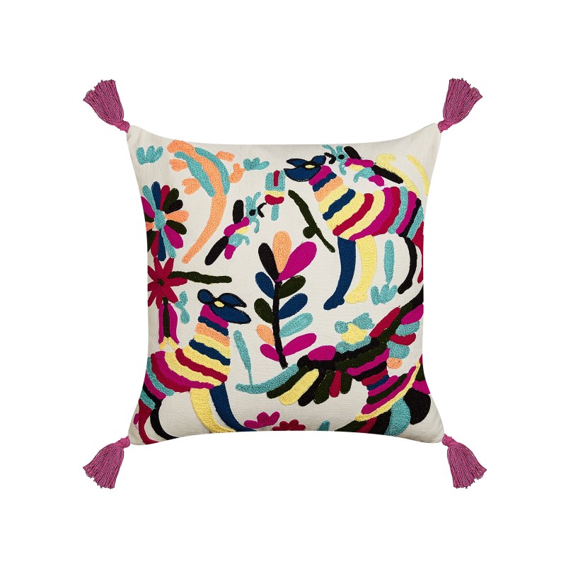 Poduszka dekoracyjna RAIGANJ Bawełna 50 x 50 cm Kolorowy Wzór abstrakcyjny Poduszka dekoracyjna RAIGANJ Bawełna 50 x 50 cm Kolorowy Wzór abstrakcyjny