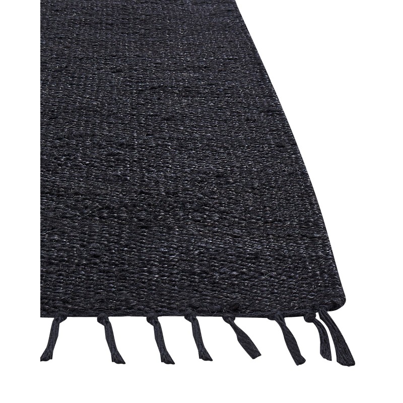 Dywan z juty 160 x 230 cm czarny SINANKOY Dywan z juty 160 x 230 cm czarny SINANKOY