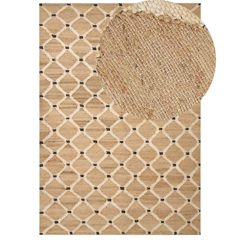 Dywan z juty 160 x 230 cm beżowy KALEKOY Dywan z juty 160 x 230 cm beżowy KALEKOY