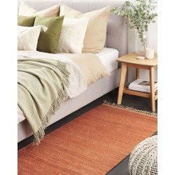 Dywan z juty 80 x 150 cm czerwony LUNIA Dywan z juty 80 x 150 cm czerwony LUNIA