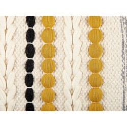 Zestaw 2 poduszek dekoracyjnych ARDISIA Bawełna 40 x 60 cm Jasnobeżowy W paski Zestaw 2 poduszek dekoracyjnych ARDISIA Bawełna 40 x 60 cm Jasnobeżowy W paski