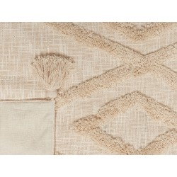 Koc MORBI Bawełna 130 x 180 cm Beżowy Koc MORBI Bawełna 130 x 180 cm Beżowy