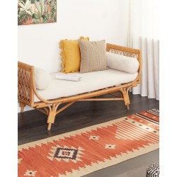 Dywan bawełniany kilim 80 x 300 cm pomarańczowy GAVAR Dywan bawełniany kilim 80 x 300 cm pomarańczowy GAVAR