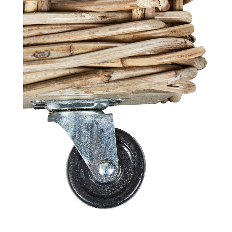 Zestaw 2 koszy KITIM Z kółkami Rattan Naturalny Zestaw 2 koszy KITIM Z kółkami Rattan Naturalny