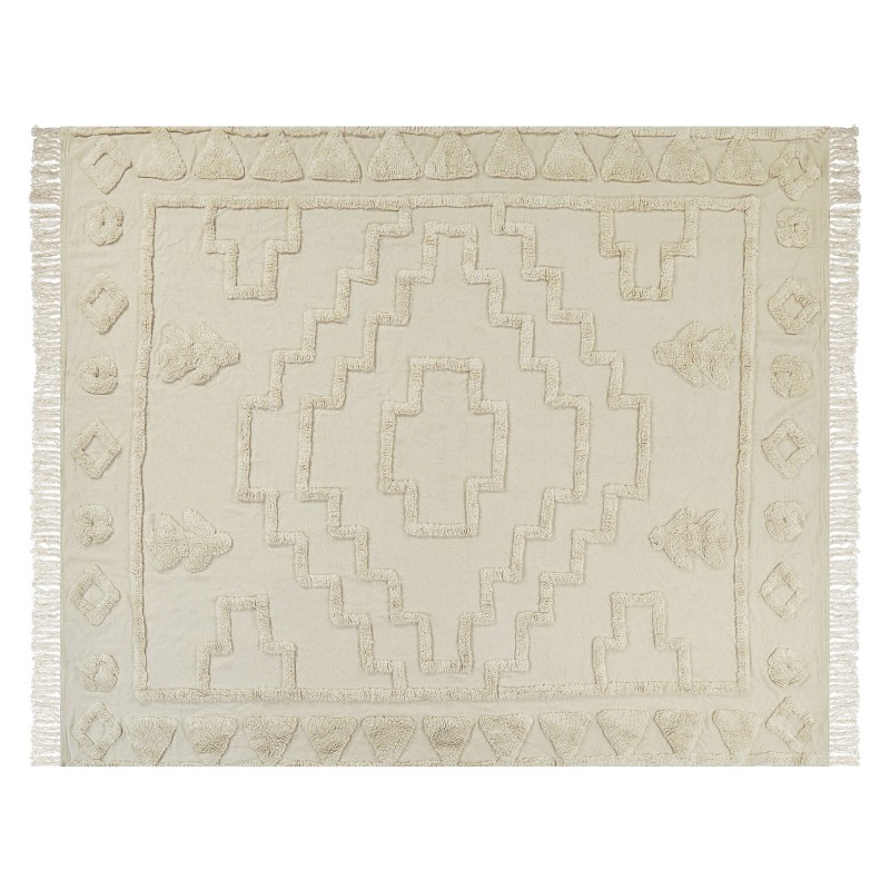 Koc CHACK Bawełna 220 x 240 cm Beżowy Koc CHACK Bawełna 220 x 240 cm Beżowy