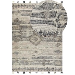 Dywan wełniany kilim 160 x 230 cm szary ARATASHEN