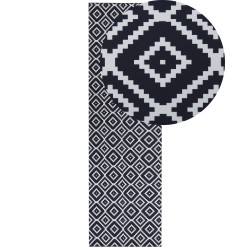 Dywan 60 x 200 cm czarno-biały KARUNGAL Dywan 60 x 200 cm czarno-biały KARUNGAL