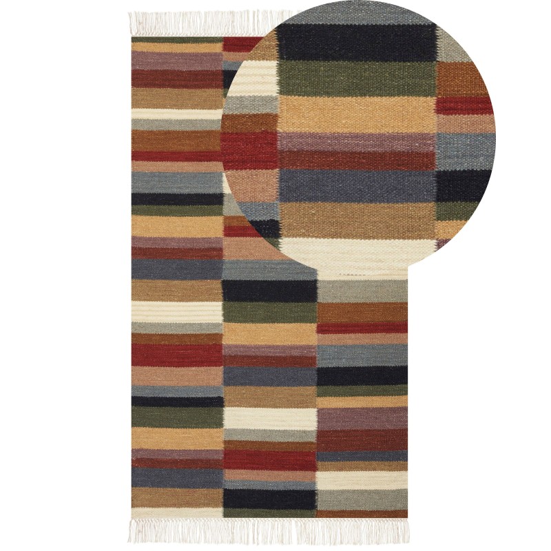 Dywan wełniany kilim 80 x 150 cm wielokolorowy MUSALER Dywan wełniany kilim 80 x 150 cm wielokolorowy MUSALER