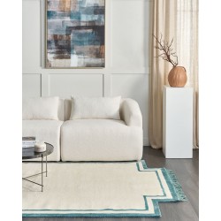 Dywan z wiskozy 160 x 230 cm beżowy BERWARI Dywan z wiskozy 160 x 230 cm beżowy BERWARI