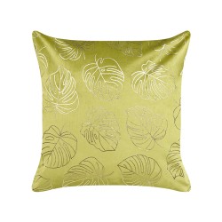 Zestaw 2 poduszek dekoracyjnych DELICIOSA Welur 45 x 45 cm Jasnozielony Wzór roślinny Zestaw 2 poduszek dekoracyjnych DELICIOSA Welur 45 x 45 cm Jasnozielony Wzór roślinny
