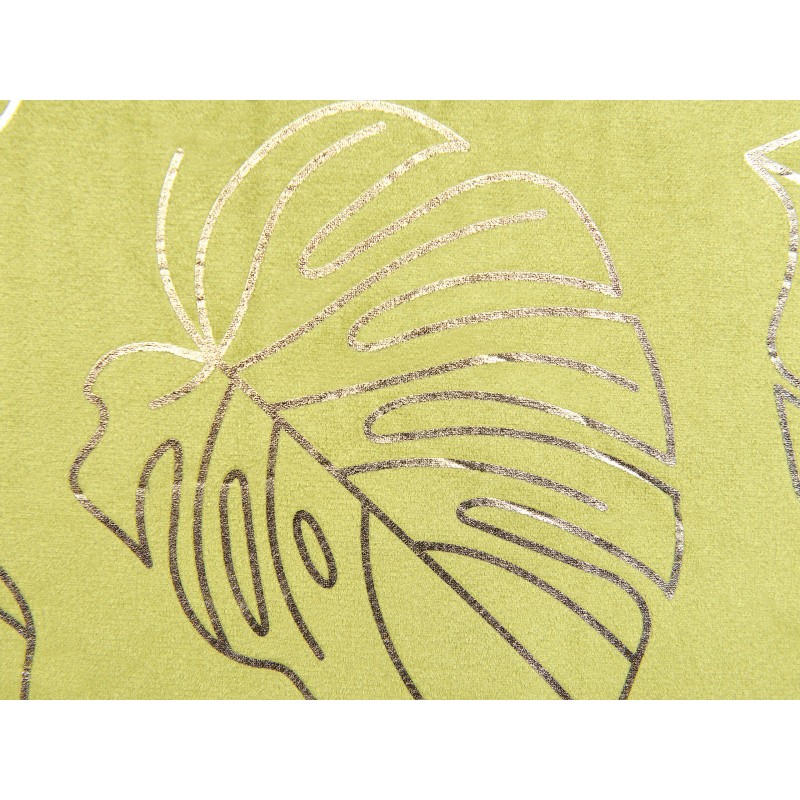 Zestaw 2 poduszek dekoracyjnych DELICIOSA Welur 45 x 45 cm Jasnozielony Wzór roślinny Zestaw 2 poduszek dekoracyjnych DELICIOSA Welur 45 x 45 cm Jasnozielony Wzór roślinny