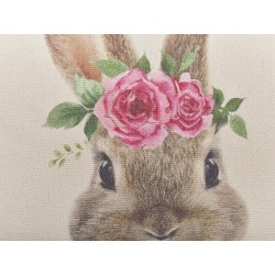 2 poduszki dekoracyjne z motywem królika 45 x 45 cm szarobeżowe TULIPA 2 poduszki dekoracyjne z motywem królika 45 x 45 cm szarobeżowe TULIPA
