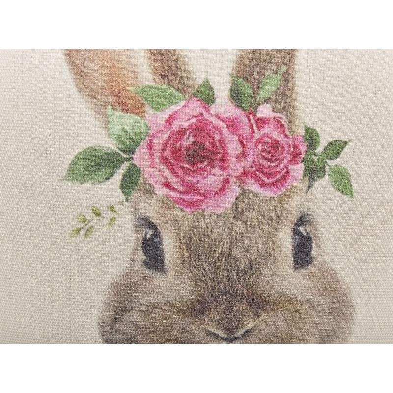 2 poduszki dekoracyjne z motywem królika 45 x 45 cm szarobeżowe TULIPA 2 poduszki dekoracyjne z motywem królika 45 x 45 cm szarobeżowe TULIPA
