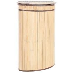 Kosz bambusowy z pokrywką jasne drewno BADULLA Kosz bambusowy z pokrywką jasne drewno BADULLA
