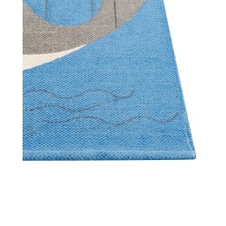 Dywan dziecięcy bawełniany motyw wieloryba 80 x 150 cm niebieski BALABANG Dywan dziecięcy bawełniany motyw wieloryba 80 x 150 cm niebieski BALABANG