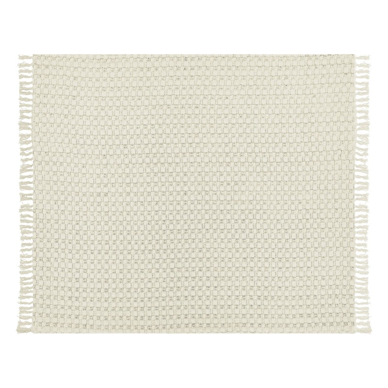 Narzuta na łóżko BERE Bawełna 200 x 220 cm Złamana biel Narzuta na łóżko BERE Bawełna 200 x 220 cm Złamana biel