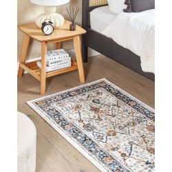 Dywan 80 x 150 cm beżowy z niebieskim ARATES Dywan 80 x 150 cm beżowy z niebieskim ARATES