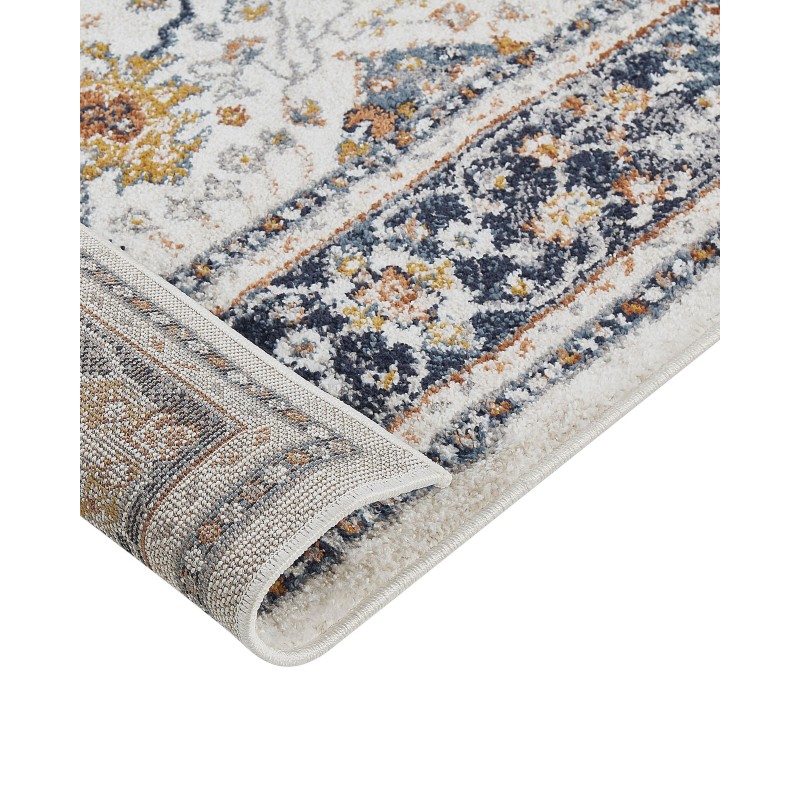 Dywan 80 x 150 cm beżowy z niebieskim ARATES Dywan 80 x 150 cm beżowy z niebieskim ARATES