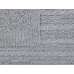 Koc ANAMUR Bawełna 110 x 180 cm Jasnoszary Koc ANAMUR Bawełna 110 x 180 cm Jasnoszary