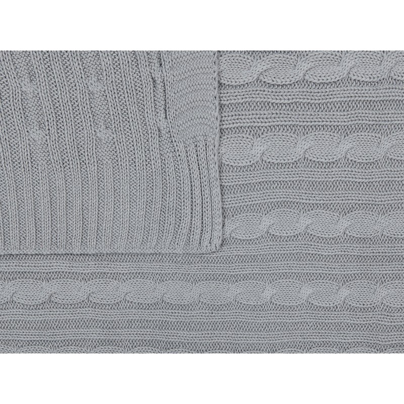 Koc ANAMUR Bawełna 110 x 180 cm Jasnoszary Koc ANAMUR Bawełna 110 x 180 cm Jasnoszary