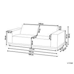 Sofa ogrodowa szara z białym ROVIGO Sofa ogrodowa szara z białym ROVIGO