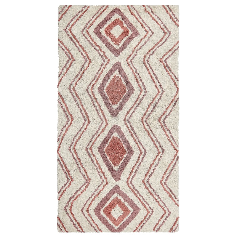 Dywan bawełniany 80 x 150 cm beżowo-różowy KASTAMONU Dywan bawełniany 80 x 150 cm beżowo-różowy KASTAMONU