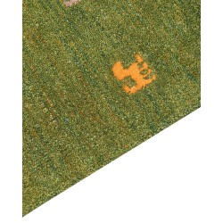 Dywan wełniany gabbeh 160 x 230 cm zielony YULAFI Dywan wełniany gabbeh 160 x 230 cm zielony YULAFI