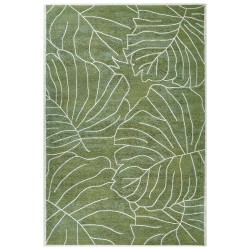 Dywan bawełniany w liście monstery 200 x 300 cm zielony SARMIN Dywan bawełniany w liście monstery 200 x 300 cm zielony SARMIN