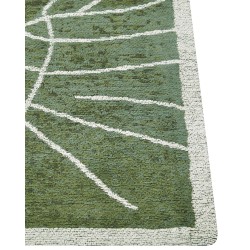 Dywan bawełniany w liście monstery 200 x 300 cm zielony SARMIN Dywan bawełniany w liście monstery 200 x 300 cm zielony SARMIN