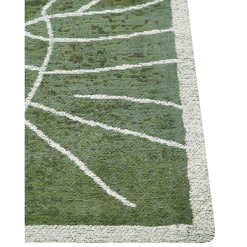 Dywan bawełniany w liście monstery 200 x 300 cm zielony SARMIN Dywan bawełniany w liście monstery 200 x 300 cm zielony SARMIN