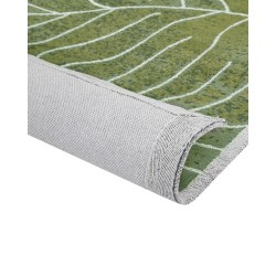 Dywan bawełniany w liście monstery 200 x 300 cm zielony SARMIN Dywan bawełniany w liście monstery 200 x 300 cm zielony SARMIN