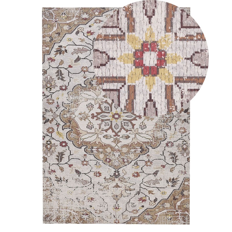 Dywan 140 x 200 cm beżowo-brązowy KATTAKKADA Dywan 140 x 200 cm beżowo-brązowy KATTAKKADA