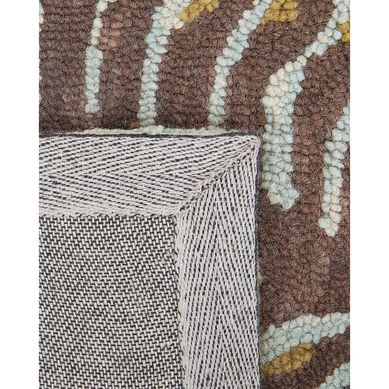 Dywan wełniany z motywem roślinnym 200 x 200 cm VIZE Dywan wełniany z motywem roślinnym 200 x 200 cm VIZE