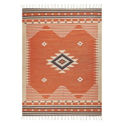 Dywan bawełniany kilim 140 x 200 cm pomarańczowy GAVAR Dywan bawełniany kilim 140 x 200 cm pomarańczowy GAVAR