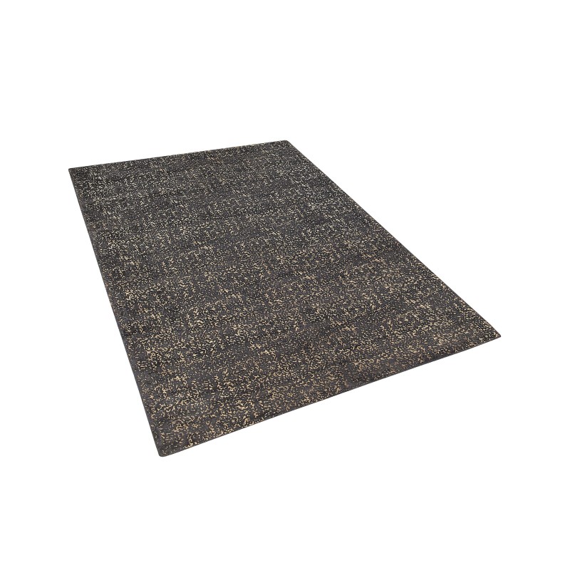 Dywan z wiskozy 160 x 230 cm szaro-złoty ESEL Dywan z wiskozy 160 x 230 cm szaro-złoty ESEL