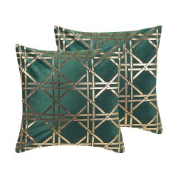 Zestaw 2 poduszek dekoracyjnych CASSIA 45 x 45 cm Ciemnozielony Wzór geometryczny