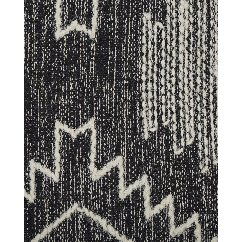 Dywan bawełniany 80 x 150 cm biało-czarny ARBAA Dywan bawełniany 80 x 150 cm biało-czarny ARBAA